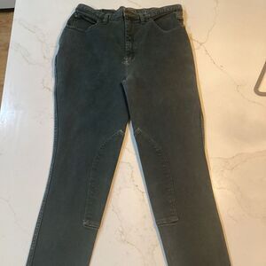 HAC TAC Ladies Jodhpurs Sz 16 Green Riding Equestrian Jeans Breeches